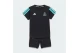 Adidas Mercedes DNA Βρεφικό - Παιδικό Σετ Κοντομάνικη Μπλούζα - Σορτς Μαύρο, Τυρκουάζ, Λευκό