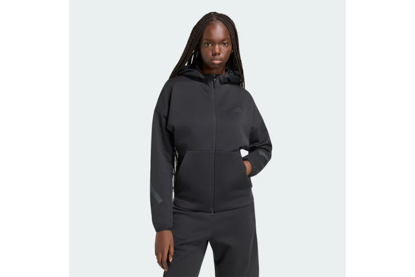 Adidas Performance Z.N.E. Γυναικεία Πολυεστερική Ζακέτα με Κουκούλα Μαύρη