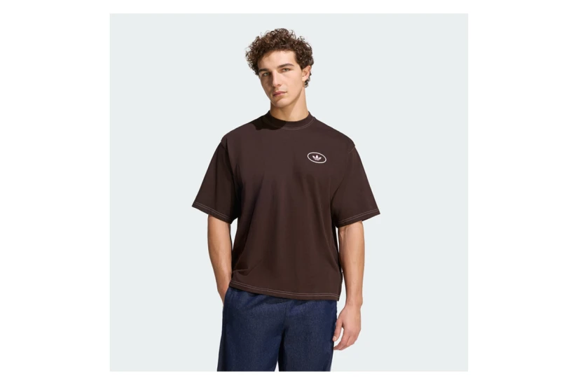 Adidas Originals Shoemaker Graphic Ανδρικό Κοντομάνικο T-Shirt Καφέ, Λευκό