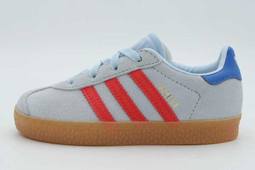 Adidas Originals Gazelle Comfort Closure Elastic Laces Βρεφικά Sneakers Σιέλ, Κόκκινα, Καφέ