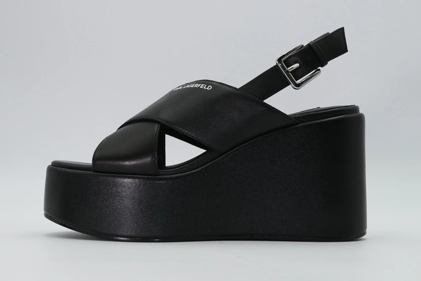 Karl Lagerfeld Wendy Kross Strap Sling Γυναικεία Πέδιλα Μαύρα