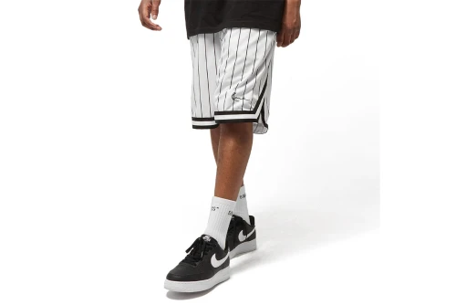 Karl Kani Small Signature Pinstripe Mesh Βερμούδα Αθλητική Ανδρική (KM-PS011-002-02 WHITE-BLACK)