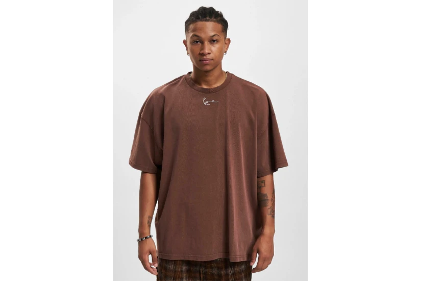Karl Kani Small Signature Essential Ανδρικό Κοντομάνικο T-Shirt Καφέ