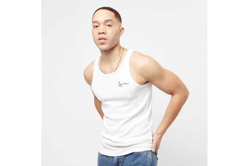Karl Kani Chest Signature Essential Waffle Αμάνικη Μπλούζα Λευκή