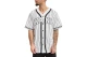 Karl Kani Serif Pinstripe Baseball Shirt Ανδρικό Κοντομάνικο Πουκάμισο Λευκό, Μαύρο