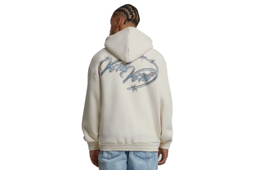Karl Kani Authentic Star Logo Ανδρική Ζακέτα Με Κουκούλα Εκρού
