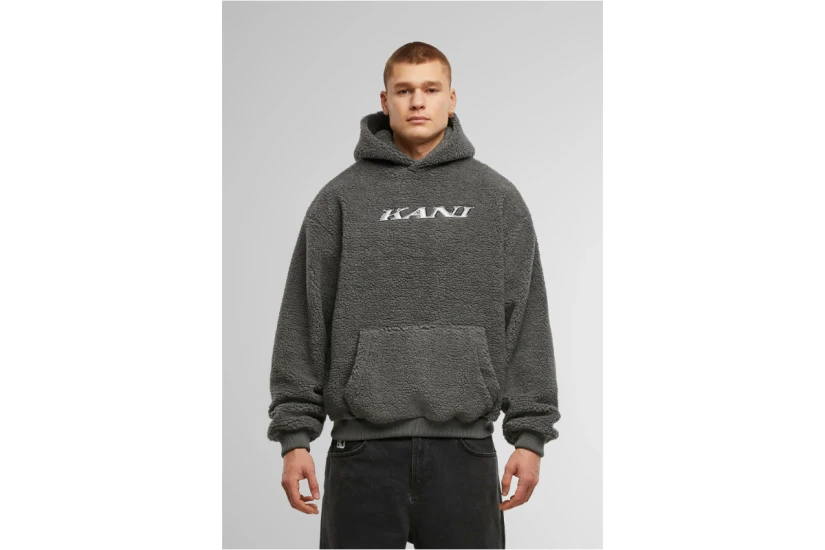 Karl Kani Silver Teddy Ανδρικό Φούτερ με Κουκούλα Γκρι Σκούρο