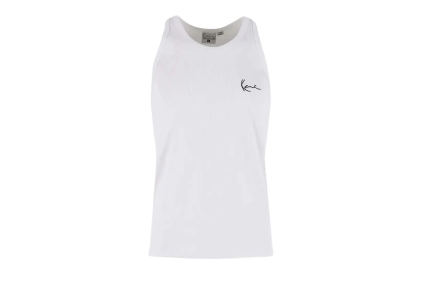 Karl Kani Signature Rib Ανδρική Αμάνικη Μπλούζα Λευκή