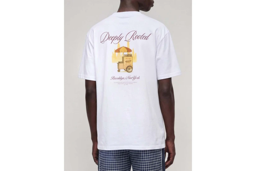 Karl Kani Signatute Hot Dog Ανδρικό Κοντομάνικο T-Shirt Λευκό, Κίτρινο, Καφέ