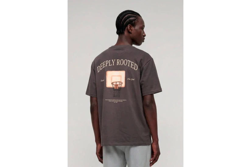 Karl Kani Signature Hoop Oversized Ανδρικό Κοντομάνικο T-Shirt Γκρι Σκούρο