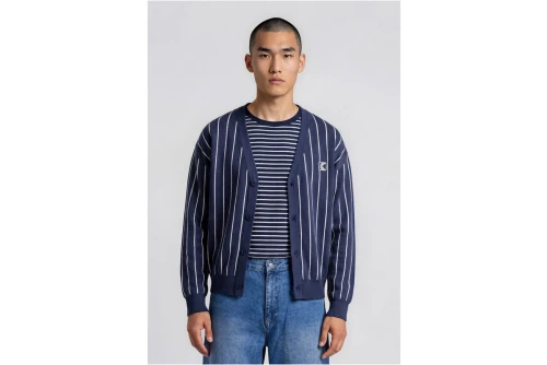 Karl Kani Pinstripe Jacquard Cropped Ζακέτα Πλεκτή Ανδρική (KM263-038-1)