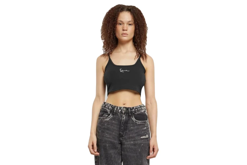 Karl Kani Γυναικεία Αμάνικη Crop Top Μπλούζα Μαύρη