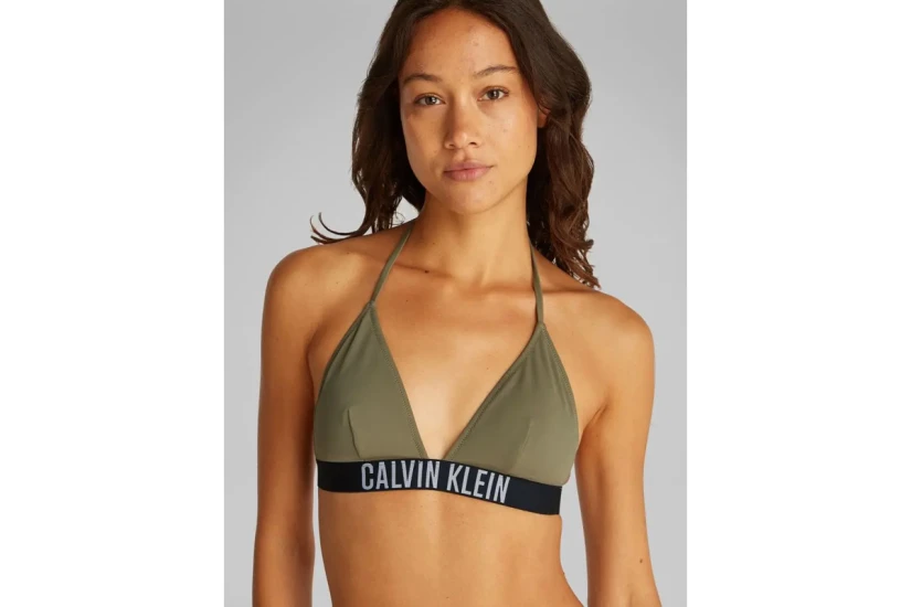 Calvin Klein Triangle Γυναικείο Μαγιό Bikini Top Χακί