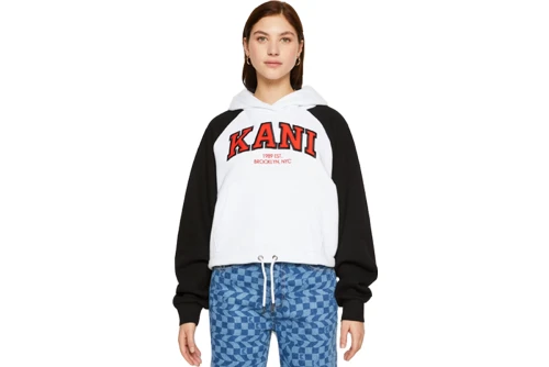 Karl Kani Serif Crop Raglan Hoodie Γυναικείο (KW224-005-1 WHITE)