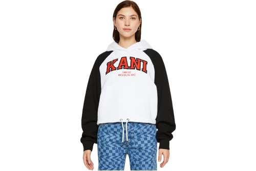 Karl Kani Serif Crop Raglan Hoodie Γυναικείο (KW224-005-1 WHITE)