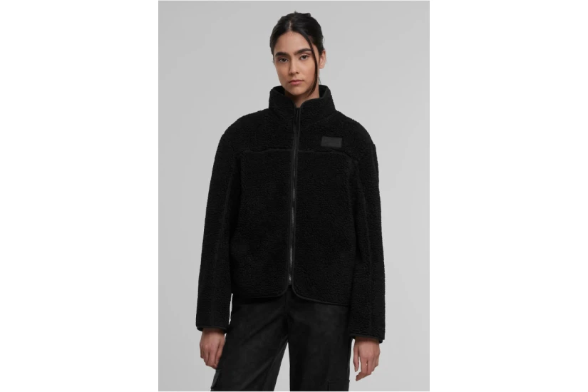 Karl Kani Signature Teddy Γυναικεία Ζακέτα Sherpa Μαύρη