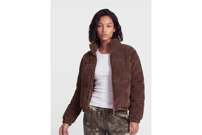 Karl Kani Og Corduroy Γυναικείο Μπουφάν Puffer Καφέ