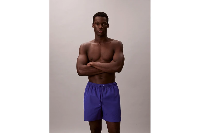 Calvin Klein Monogram Medium Drawstring Ανδρικό Μαγιό Σορτς Μωβ
