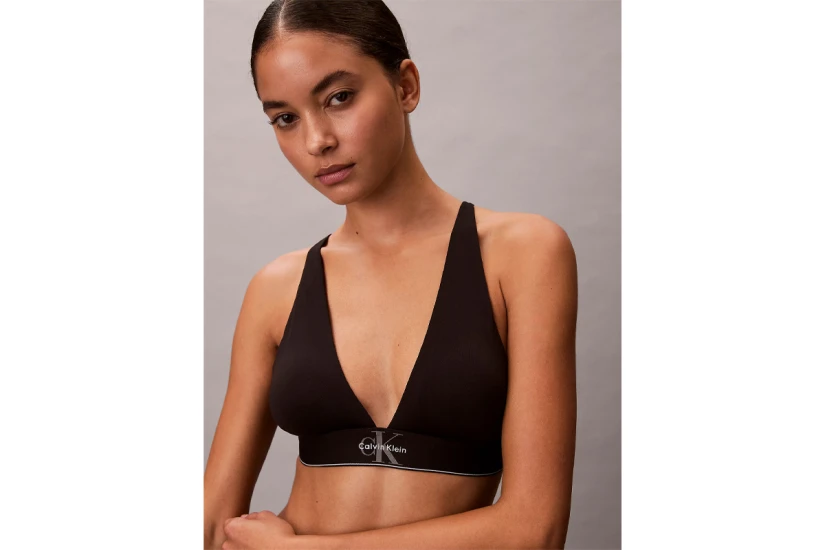 Calvin Klein Graphic Monogram Microfibre Γυναικείο Bralette Μαύρο