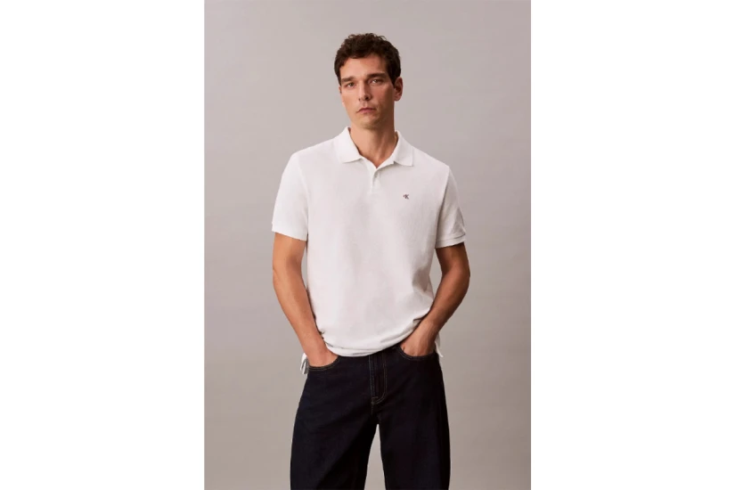 Calvin Klein Ανδρικό Κοντομάνικο Polo Μπλουζάκι Λευκό