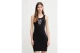 Calvin Klein Logo Graphic Ribbed Γυναικείο Φόρεμα Mini Μαύρο