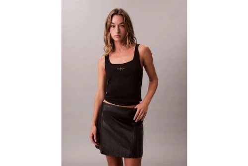 Calvin Klein Slim Ribbed Cotton Μπλούζα Αμάνικη Γυναικεία (LV047A804G UB1)