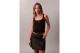 Calvin Klein Slim Ribbed Cotton Γυναικεία Αμάνικη Μπλούζα Μαύρη