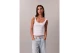 Calvin Klein Slim Ribbed Cotton Γυναικεία Αμάνικη Μπλούζα Λευκή