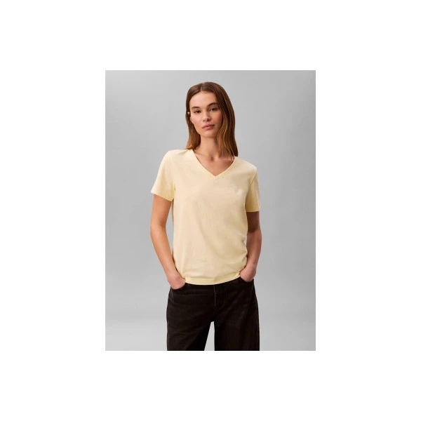 Calvin Klein Relaxed Monogram V-Neck T-Shirt Γυναικείο (LV047B205G 4MY)