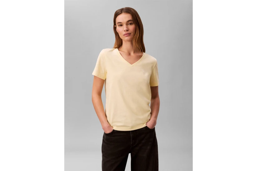 Calvin Klein Monogram Γυναικείο Κοντομάνικο T-Shirt Κίτρινο 