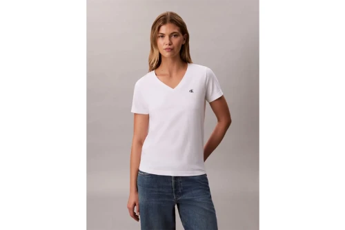 Calvin Klein Relaxed Monogram V-Neck T-Shirt Γυναικείο (LV047B205G YAA)