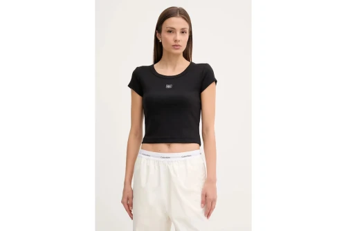 Calvin Klein Slim Ribbed Cotton Badge T-Shirt Γυναικείο (LV047C200G UB1)