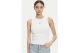 Calvin Klein Cotton Stretch Rib Γυναικεία Αμάνικη Μπλούζα Λευκή