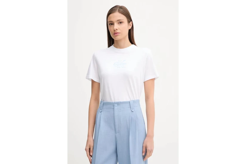 Calvin Klein Cotton Classic Γυναικείo Κοντομάνικο T-Shirt Λευκό