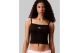 Calvin Klein Cotton Rib Γυναικείο Αμάνικο Crop Top Μαύρο