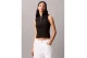 Calvin Klein Quarter Zip Γυναικεία Αμάνικη Μπλούζα Μαύρη