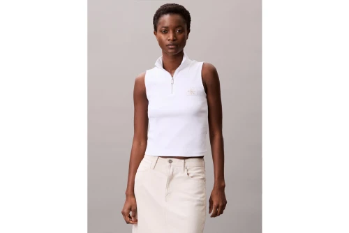 Calvin Klein Sleeveless Quarter Zip Μπλούζα Αμάνικη Γυναικεία (LV047C909G YAA)