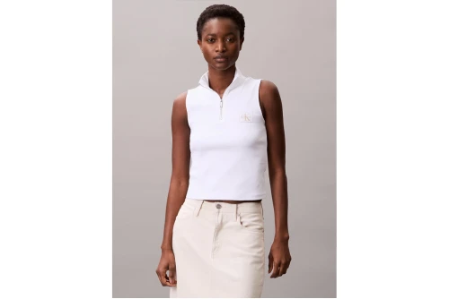 Calvin Klein Sleeveless Quarter Zip Μπλούζα Αμάνικη Γυναικεία (LV047C909G YAA)