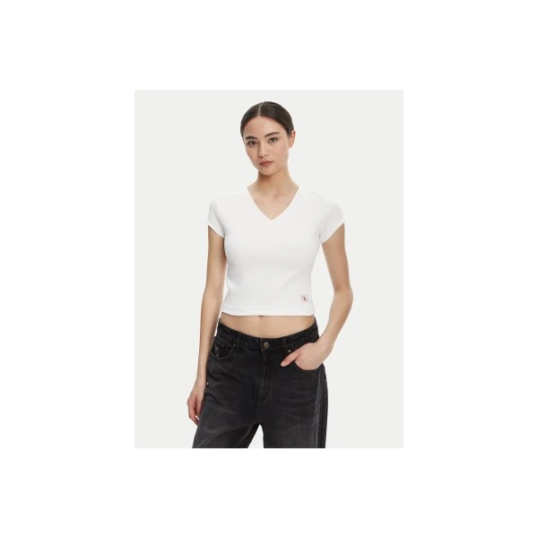 Calvin Klein Μπλούζα Κοντομάνικη Rib (LV047C910G YAF)