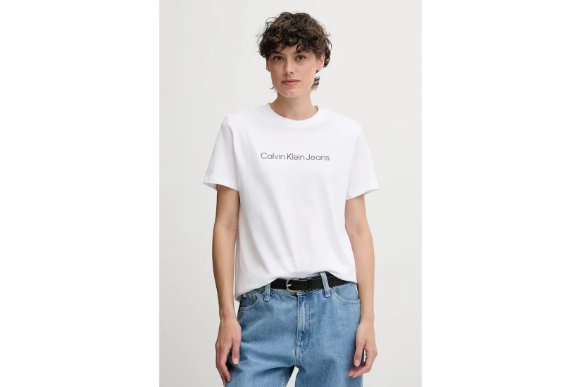 Calvin Klein Logo Classic Γυναικείο Κοντομάνικο T-Shirt Λευκό