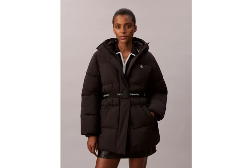 Calvin Klein Logo Belt Hooded Μπουφάν Puffer Γυναικείο (LV047D507G UB1)