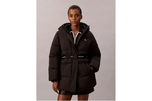 Calvin Klein Logo Belt Hooded Μπουφάν Puffer Γυναικείο (LV047D507G UB1)