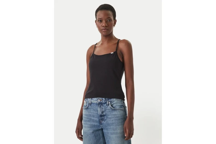 Calvin Klein Cotton Stretch Strap Cami Γυναικεία Αμάνικη Μπλούζα Μαύρη