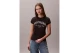 Calvin Klein Slim Varsity Logo Γυναικείο Κοντομάνικο T-Shirt Μαύρο, Εκρού