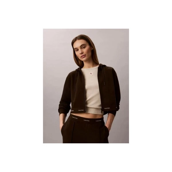 Calvin Klein Cropped Logo Ζακέτα Βαμβακερή Γυναικεία (LV047G252G TO2)