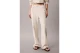Calvin Klein Logo Waistband Wide Leg Γυναικείο Παντελόνι Φόρμας Εκρού