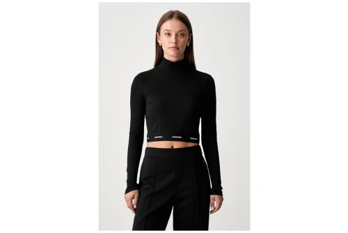 Calvin Klein Baby Rib Crop Logo Tneck (LV047H240G UB1)