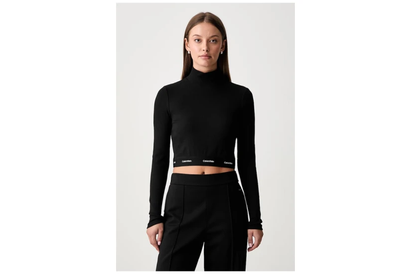 Calvin Klein Baby Rib Crop Logo Tneck (LV047H240G UB1)