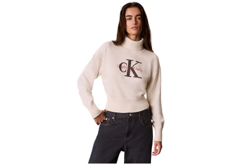 Calvin Klein Monologo Πουλόβερ Με Ψηλό Λαιμό Γυναικείο (LV047H329G YAS)