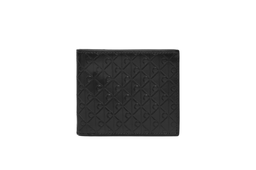 Calvin Klein Embossed Allover Monogram Ανδρικό Πορτοφόλι Μαύρο